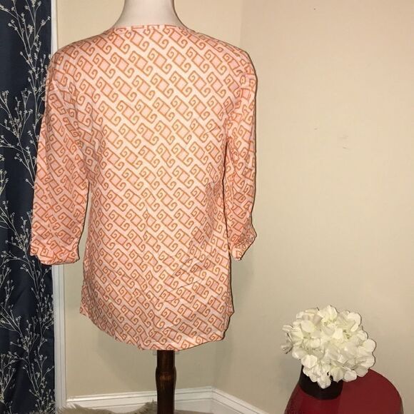 J. McLaughlin Geometric Lightweight Tunic Top - Picture 3 of 8